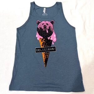 Delicious Bear Graphic Men’s Tank Top. Mate Provincetown. Size Small